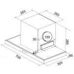 德信 KUZZO GALAXY R700 70厘米 煙囪式右排風抽油煙機